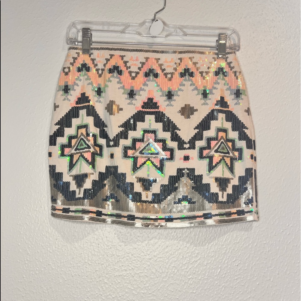 Multicolored sequin mini skirt